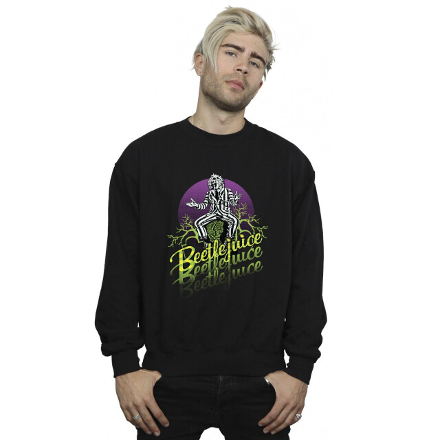 Li-cense Beetlejuice heren paars cirkel sweatshirt UTBI13862_black large
