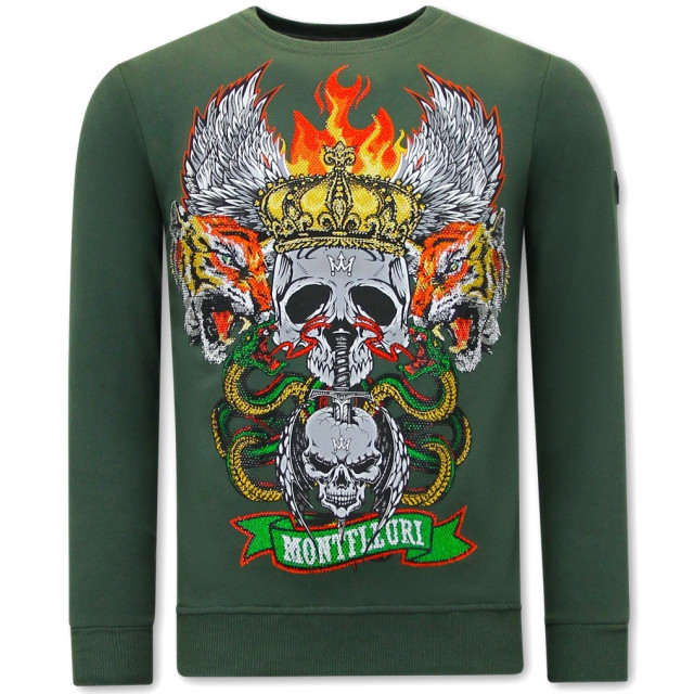 Tony Backer Sweater met print skull head 3662 large