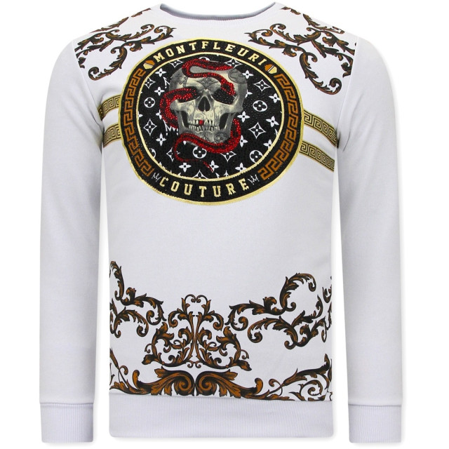 Tony Backer Sweater met print snake skull 3674 large