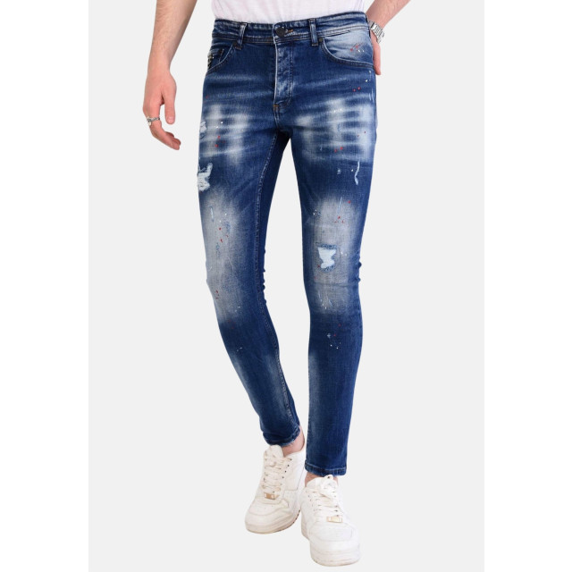 Local Fanatic Slim fit jeans met verfspatten stretch 1057 LF-DNM-1057 large