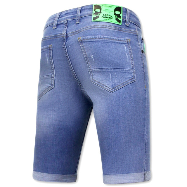 Local Fanatic Skinny korte broek met verfspatten 1027 LF-SHRT-1027 large
