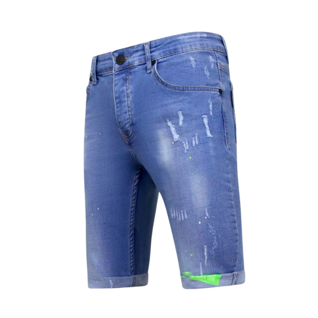 Local Fanatic Skinny korte broek met verfspatten 1027 LF-SHRT-1027 large