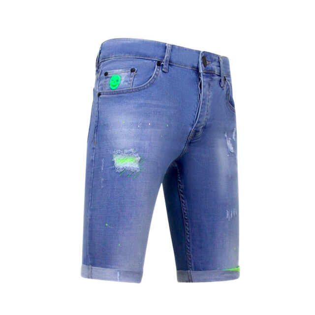 Local Fanatic Skinny korte broek met verfspatten 1027 LF-SHRT-1027 large