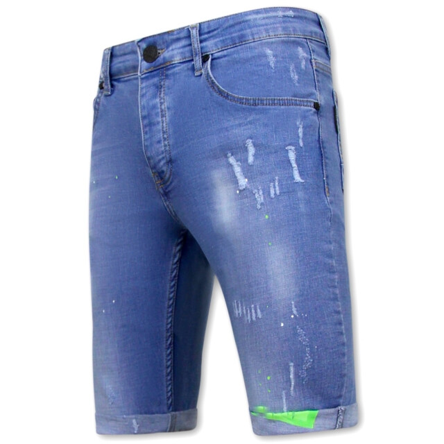 Local Fanatic Skinny korte broek met verfspatten 1027 LF-SHRT-1027 large