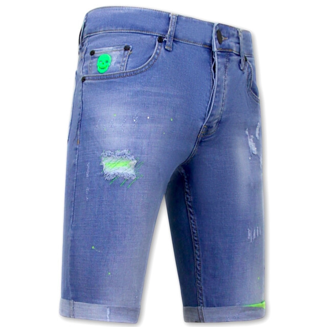 Local Fanatic Skinny korte broek met verfspatten 1027 LF-SHRT-1027 large