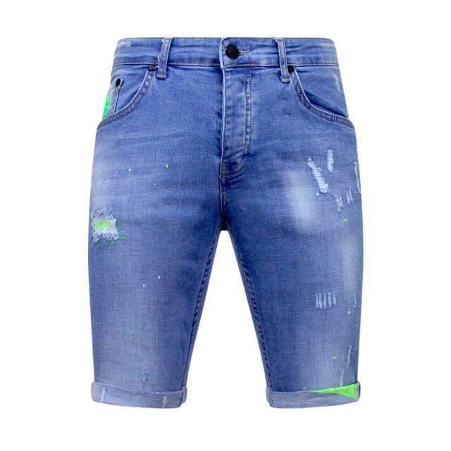 Local Fanatic Skinny korte broek met verfspatten 1027 LF-SHRT-1027 large
