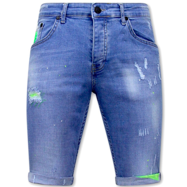 Local Fanatic Skinny korte broek met verfspatten 1027 LF-SHRT-1027 large
