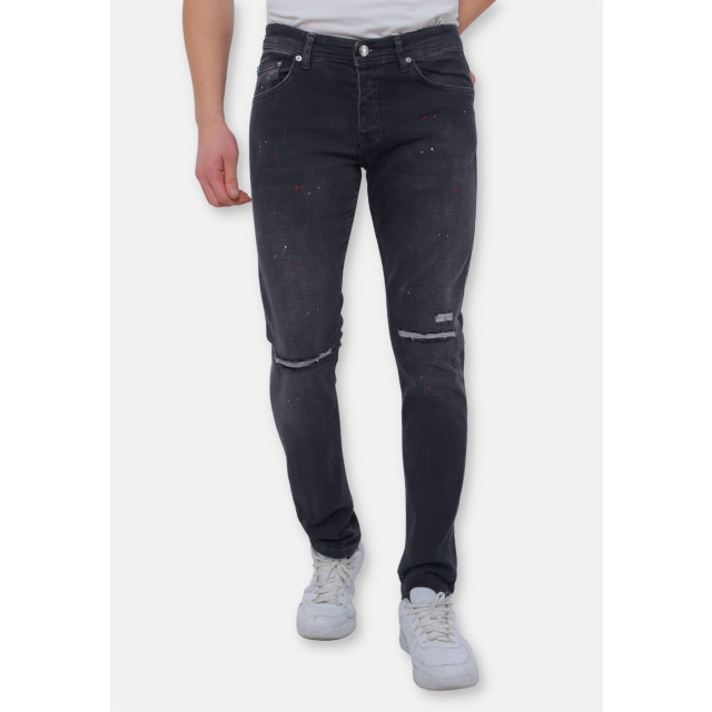 True Rise Ripped jeans met verfspatten slim fit dc D&C-040 large