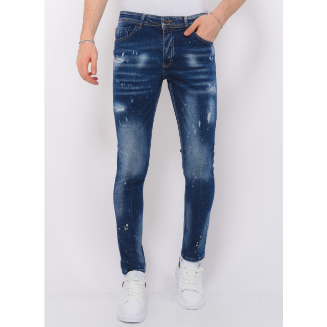 Local Fanatic Men's paint splatter stonewashed jeans slim fit LF-DNM-1077 large