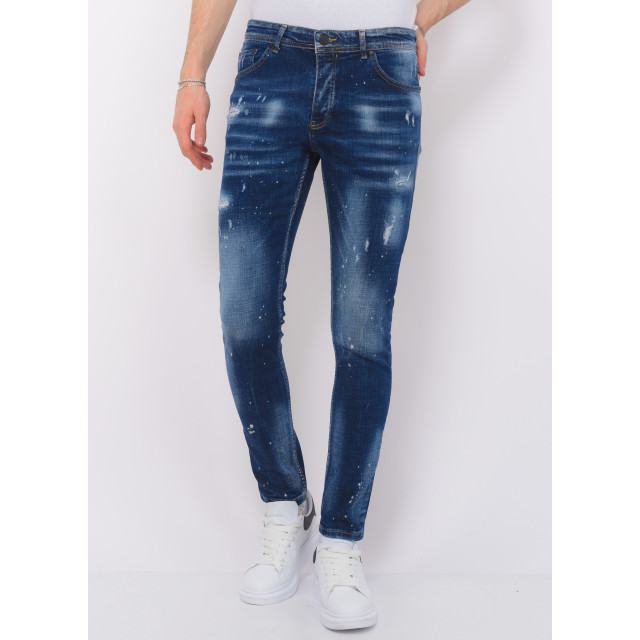 Local Fanatic Men's paint splatter stonewashed jeans slim fit LF-DNM-1077 large