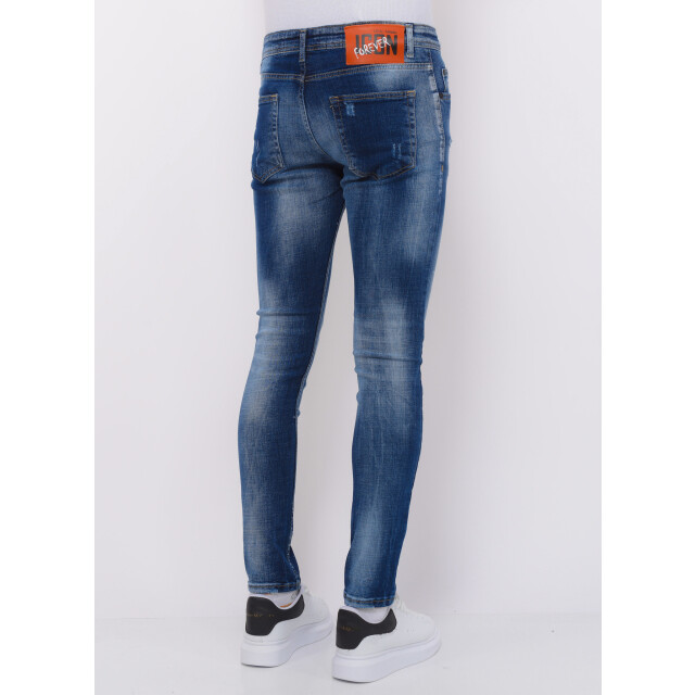 Local Fanatic Blue stone washed jeans slim fit LF-DNM-1076 large