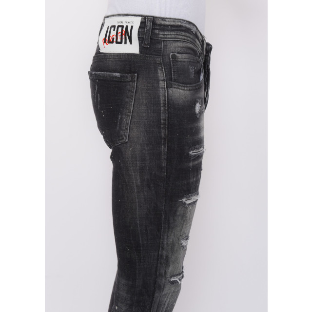 Local Fanatic Paint splatter destroy jeans stonewash slim fit LF-DNM-1084 large