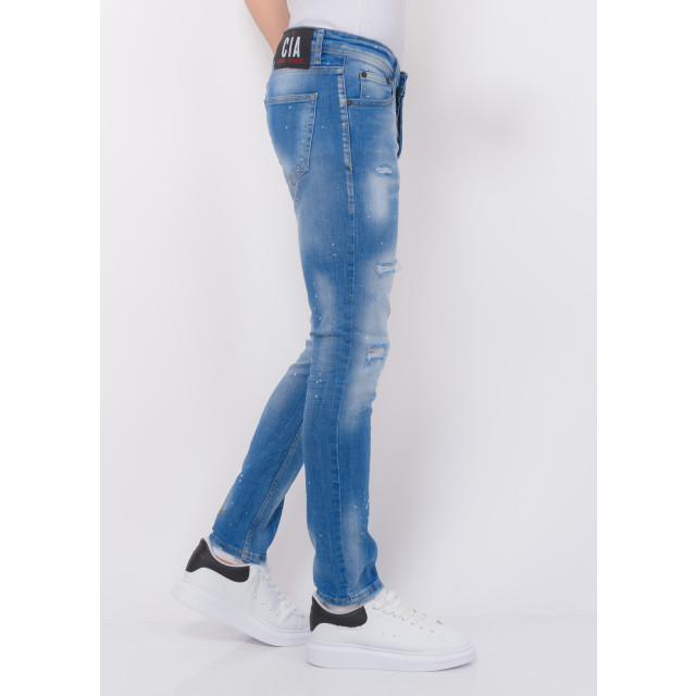 Local Fanatic Blue ripped skaterjeans slim fit LF-DNM-1078 large