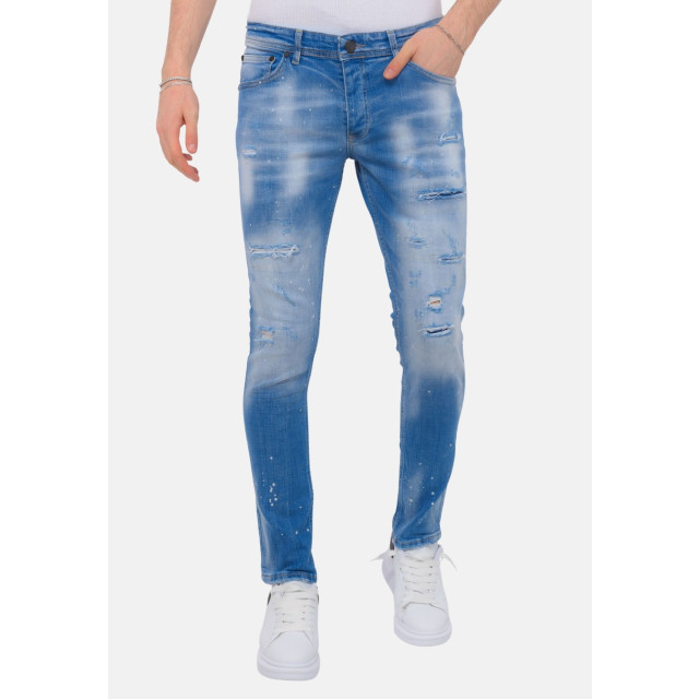 Local Fanatic Blue ripped skaterjeans slim fit LF-DNM-1078 large