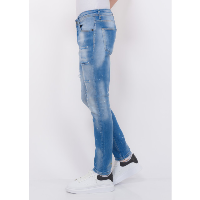 Local Fanatic Blue ripped skaterjeans slim fit LF-DNM-1078 large