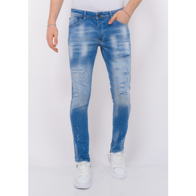 Local Fanatic Blue ripped skaterjeans slim fit LF-DNM-1078 large