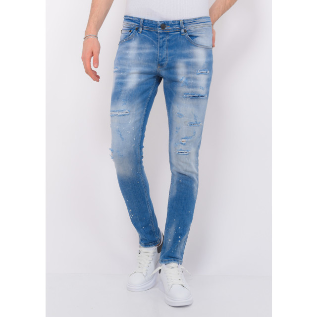 Local Fanatic Blue ripped skaterjeans slim fit LF-DNM-1078 large