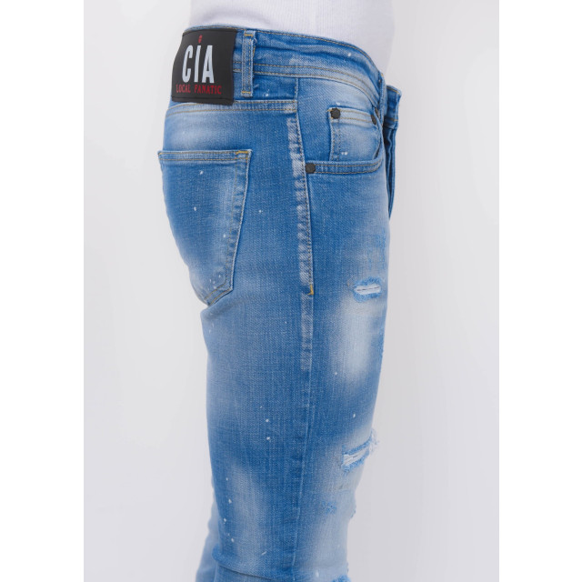 Local Fanatic Blue ripped skaterjeans slim fit LF-DNM-1078 large
