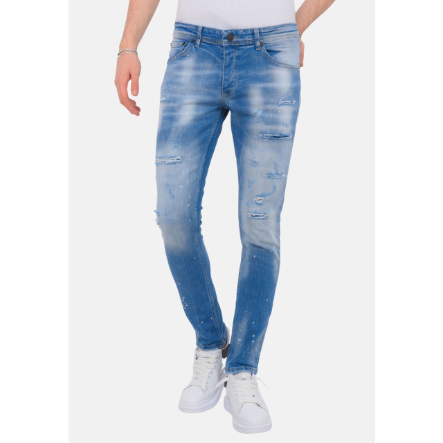 Local Fanatic Blue ripped skaterjeans slim fit LF-DNM-1078 large