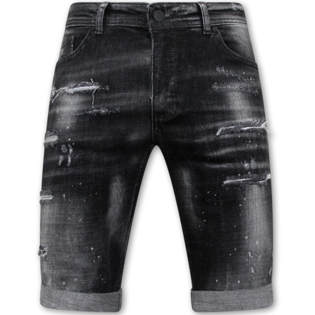 Local Fanatic Paint splatter destroy shorts stonewash slim fit LF-SHRT-1084 large