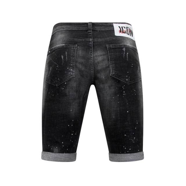 Local Fanatic Paint splatter destroy shorts stonewash slim fit LF-SHRT-1084 large