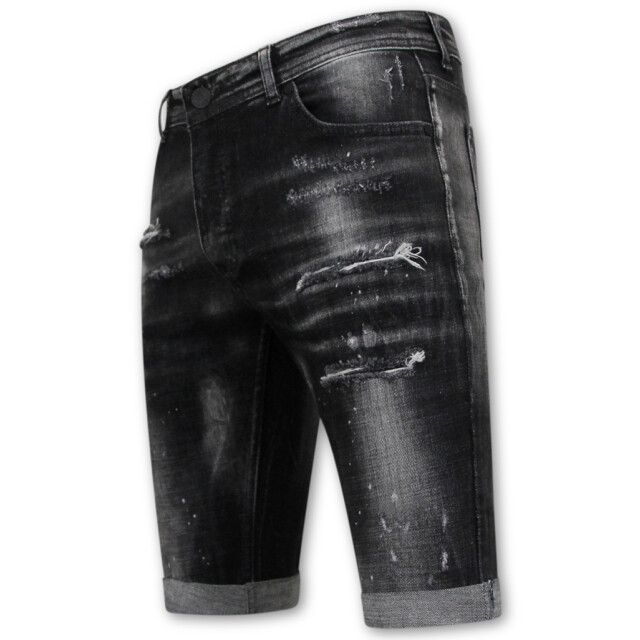 Local Fanatic Paint splatter destroy shorts stonewash slim fit LF-SHRT-1084 large