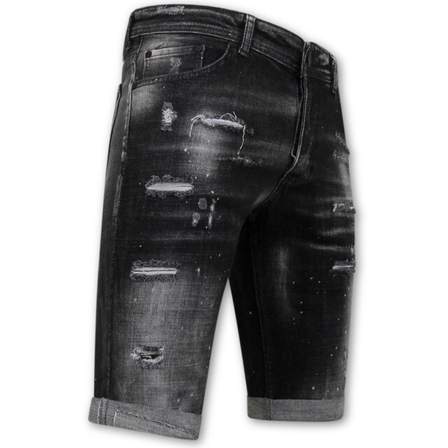 Local Fanatic Paint splatter destroy shorts stonewash slim fit LF-SHRT-1084 large