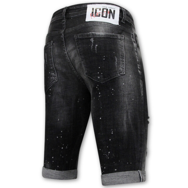 Local Fanatic Paint splatter destroy shorts stonewash slim fit LF-SHRT-1084 large