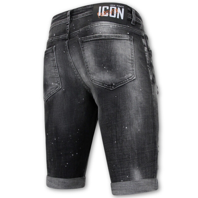 Local Fanatic Distressed short stonewash slim fit LF-SHRT-1087 large