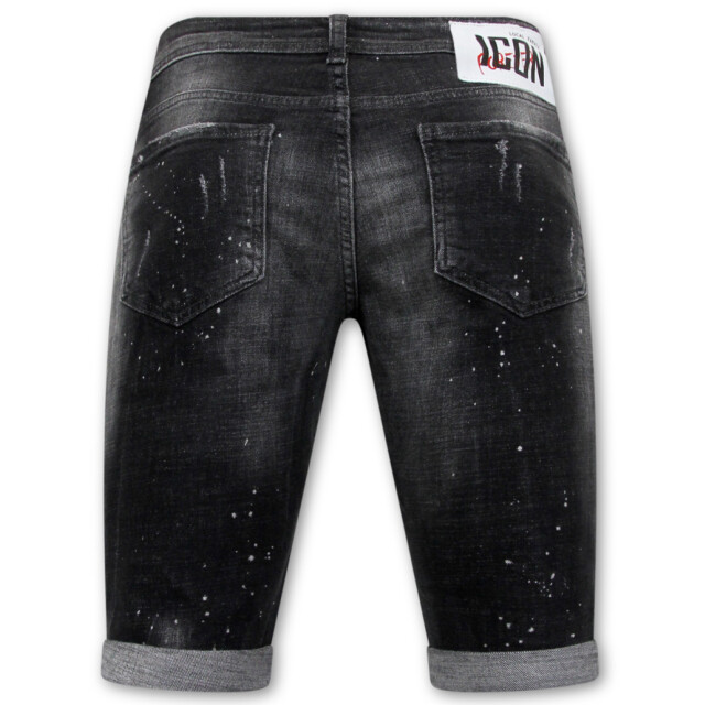 Local Fanatic Paint splatter destroy shorts stonewash slim fit LF-SHRT-1084 large
