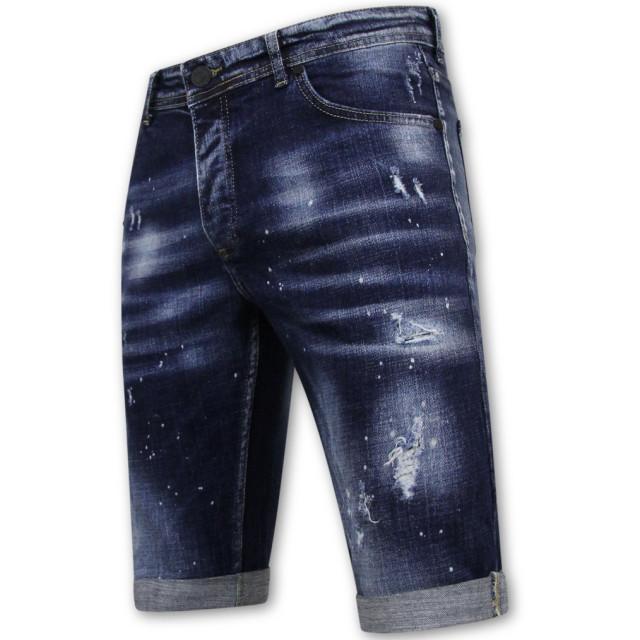 Local Fanatic Men's paint splatter stonewashed short slim fit LF-SHRT-1077 large