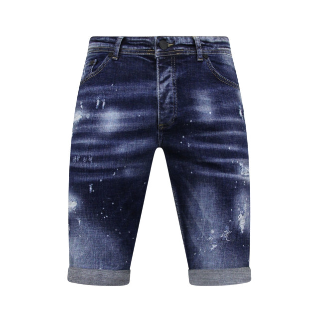 Local Fanatic Men's paint splatter stonewashed short slim fit LF-SHRT-1077 large