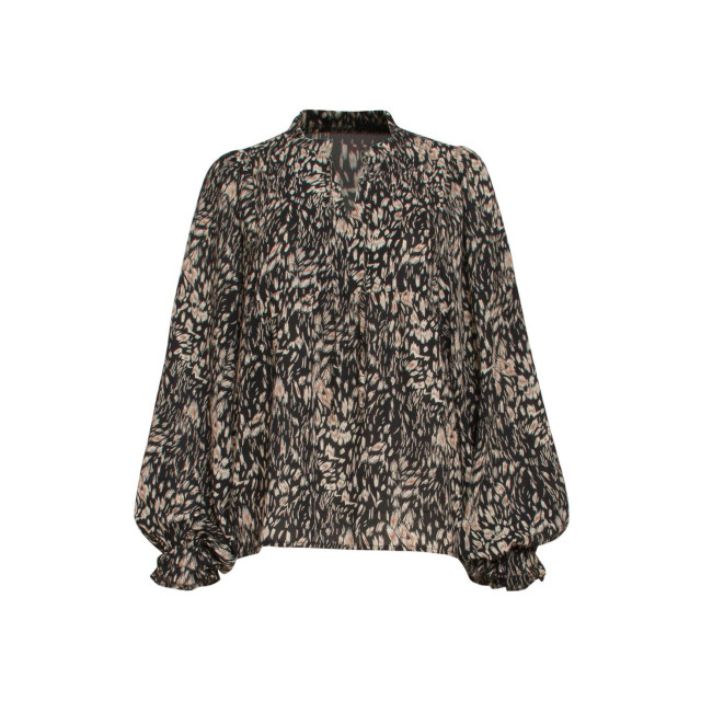 Smashed Lemon Top met dierenprint en pofmouwen adina black-brown 22825-999-775 large