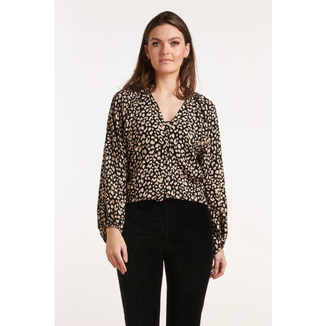 Smashed Lemon Rayon lange mouwen top dierenprint zwart/beige britt 22546-999-720 large