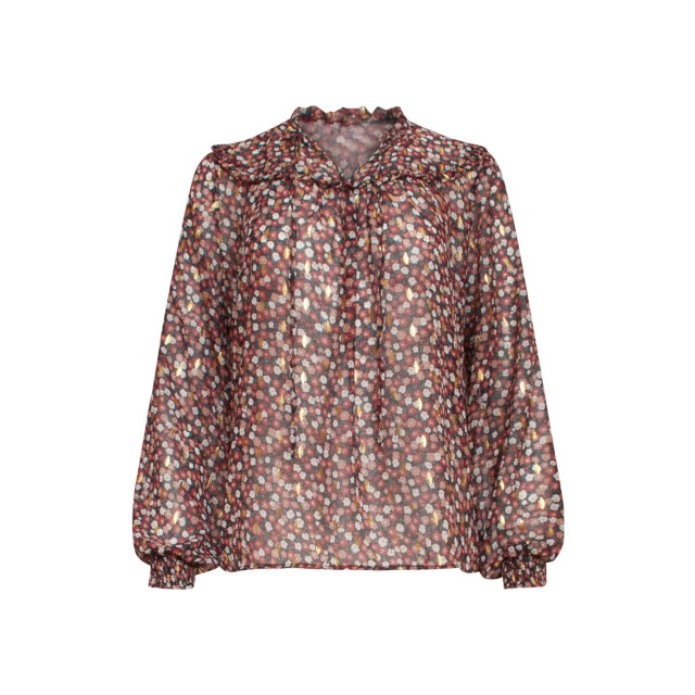 Smashed Lemon Lange mouwen top met bloemenprint en folie adelina 22823-999-998 large