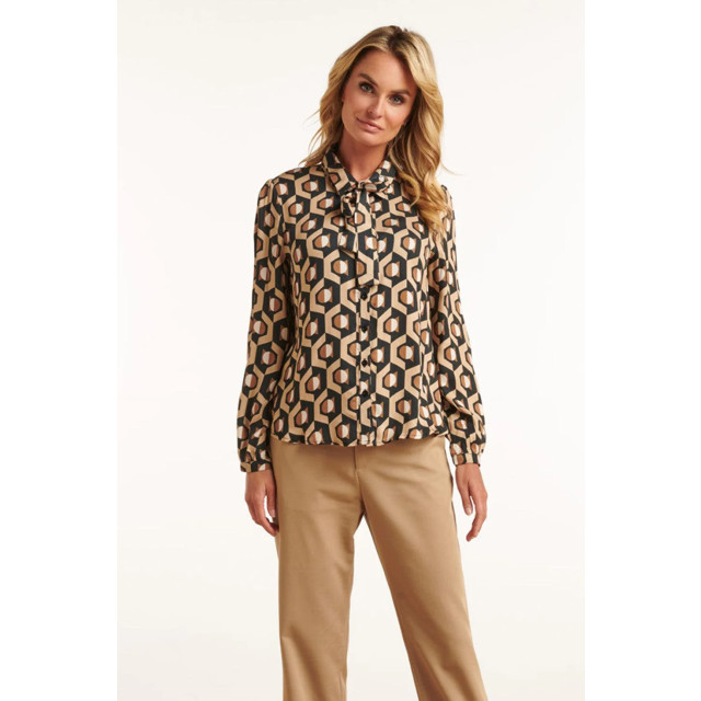 Smashed Lemon Blouse met grafische print agneta black-brown 22836-999-775 large