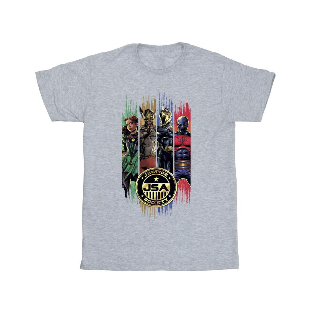 Li-cense Dc comics meisjes black adam jsa gold badge katoenen t-shirt UTBI8756_sportsgrey large
