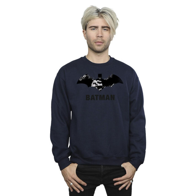 Li-cense Dc comics heren batman zwart staar logo sweatshirt UTBI12572_navyblue large
