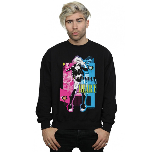 Li-cense Dc comics heren harley quinn rebel heart sweatshirt UTBI12351_black large