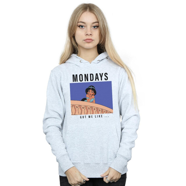 Li-cense Disney princess dames jasmine mondays got me like hoodie UTBI12548_sportsgrey large