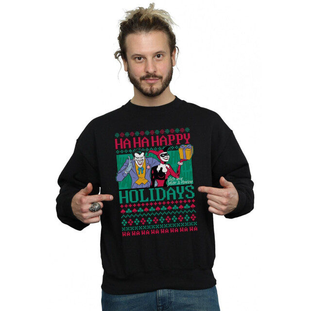 Li-cense Dc comics heren joker en harley quinn ha ha gelukkige feestdagen sweatshirt UTBI11885_black large