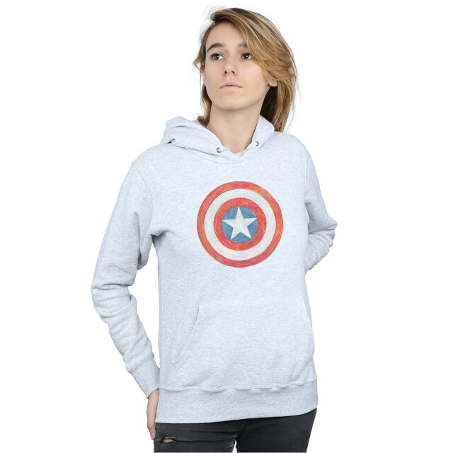 Li-cense Marvel dames captain america geschetst schild hoodie UTBI11726_sportsgrey large