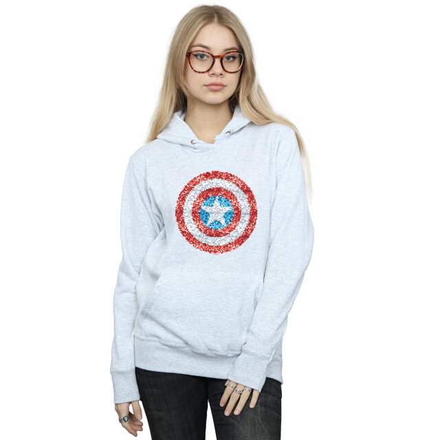 Li-cense Marvel dames captain america pixelated shield hoodie UTBI11698_sportsgrey large