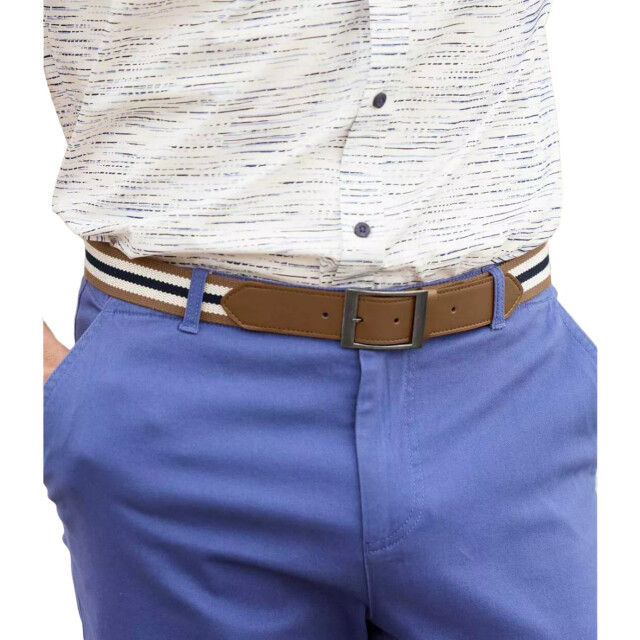 Atlas For Men Heren gestreepte verborgen zak tailleriem UTAF1015_brownwhite large