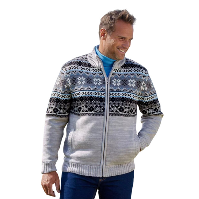 Atlas For Men Heren sherpa gevoerde gebreide jas UTAF1735_mottledgrey large