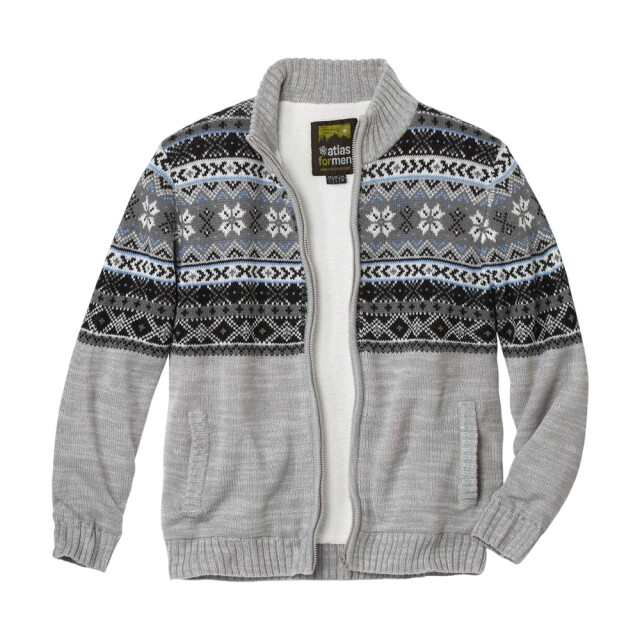 Atlas For Men Heren sherpa gevoerde gebreide jas UTAF1735_mottledgrey large