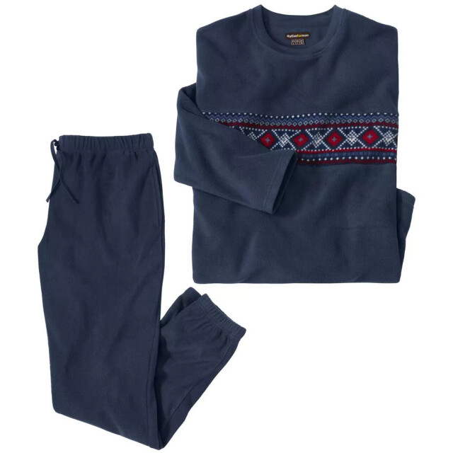 Atlas For Men Heren microfleece lange pyjama set met patroon UTAF1731_navy large