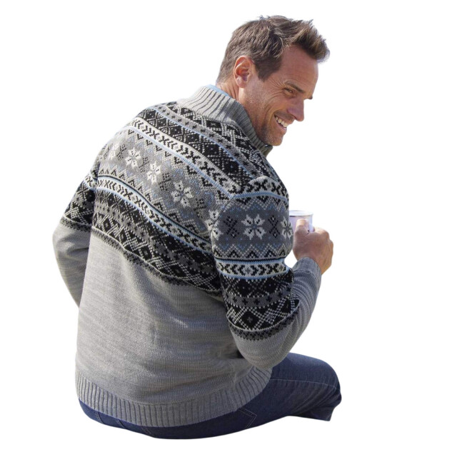 Atlas For Men Heren sherpa gevoerde gebreide jas UTAF1735_mottledgrey large