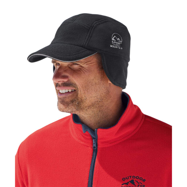 Atlas For Men Heren sport fleece oorkleppen muts UTAF1707_black large