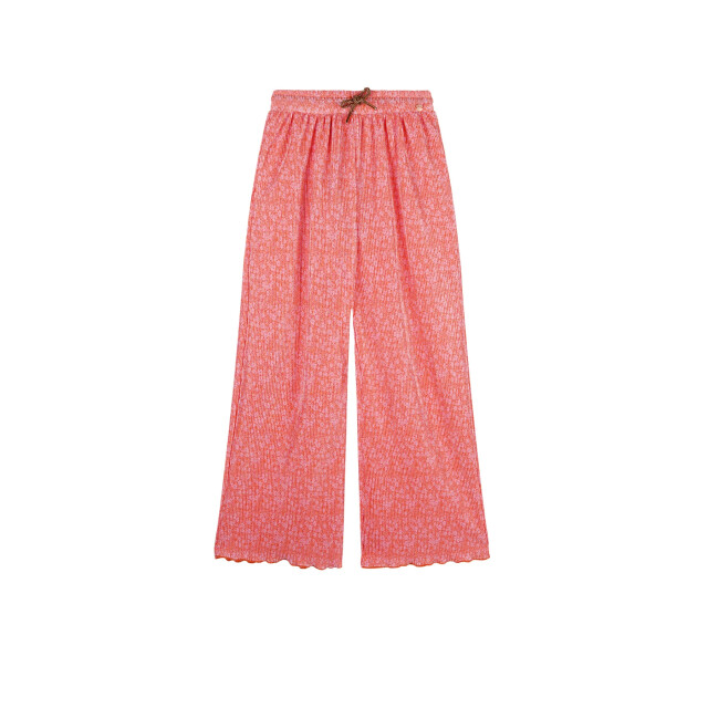 NoNo Zomer palazzo broek meisjes koraal daisy aop, plissee sun N502-5600-545 large